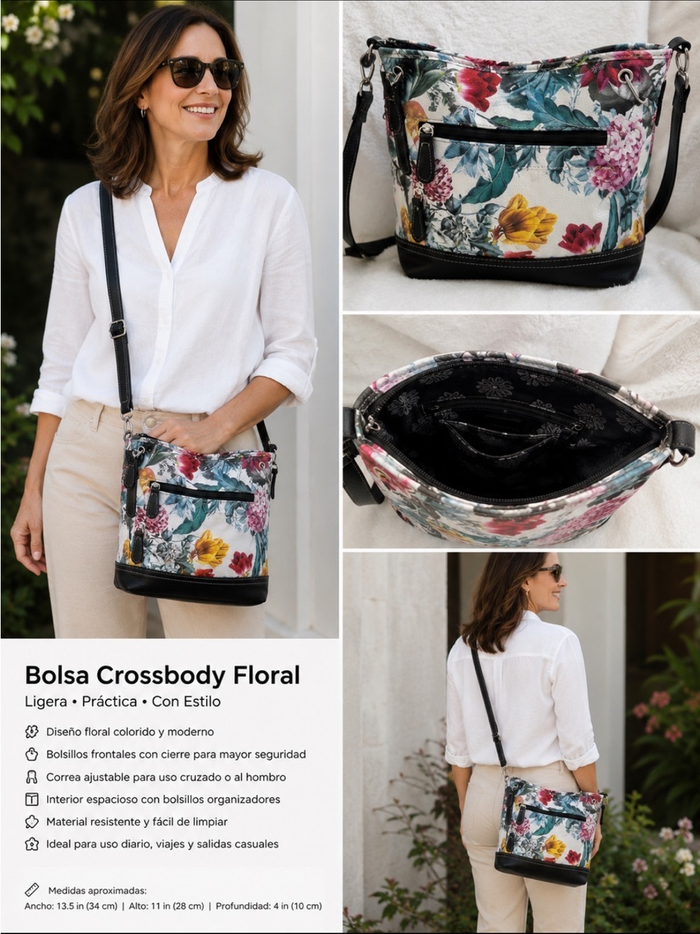 Stone Mountain Accessories Floral Crossbody Bag - Multicolor
